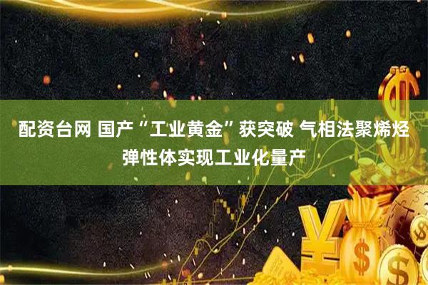 配资台网 国产“工业黄金”获突破 气相法聚烯烃弹性体实现工业化量产